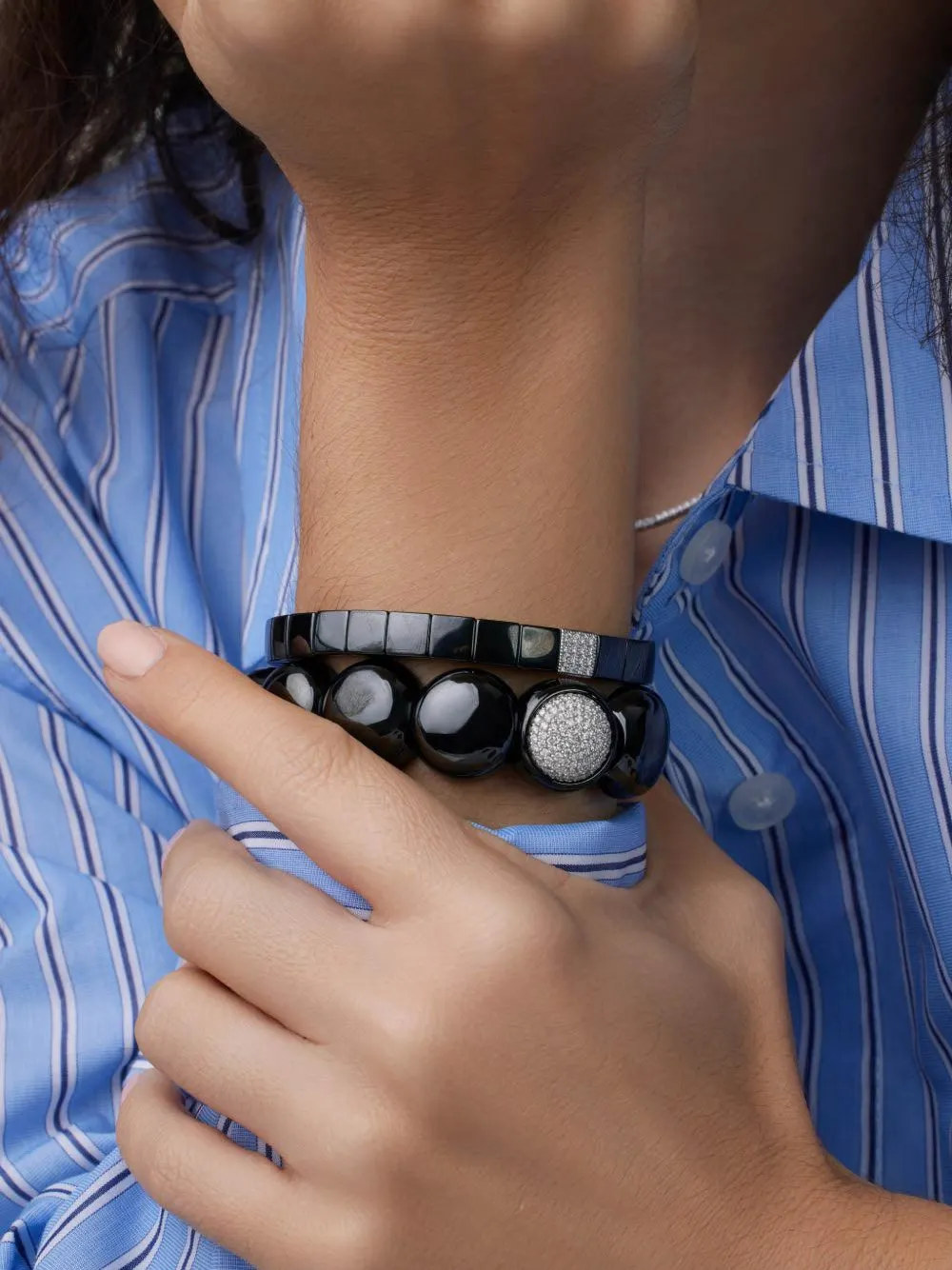  Roberto Demeglio Dama Diamond Bracelet - Black 