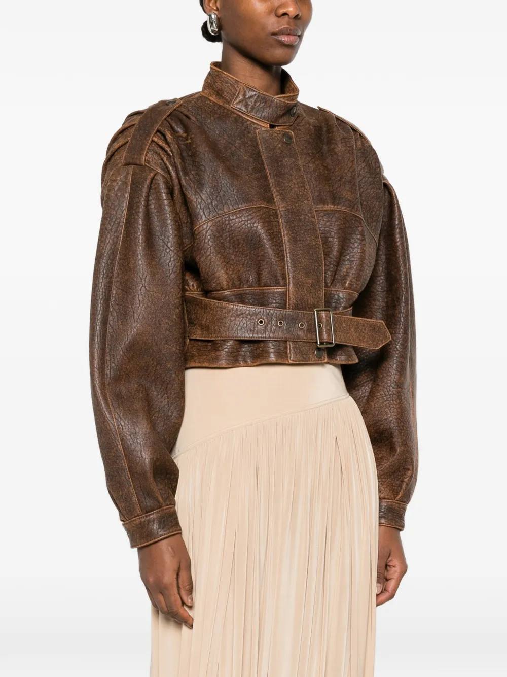  Chloé Belted Jacket - Brown 