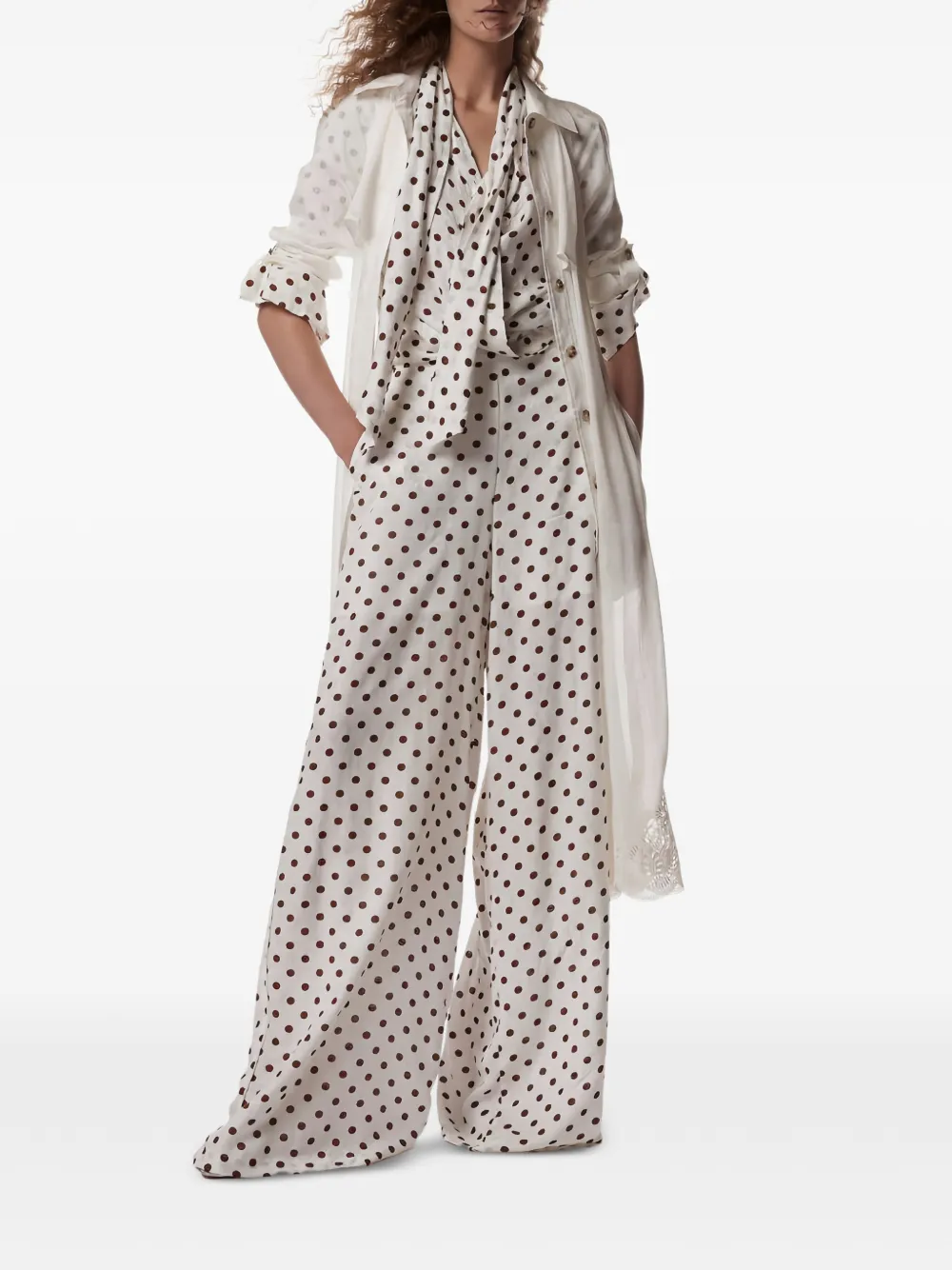 Christy Lynn Sally polka-dot-pattern blouse - Bianco