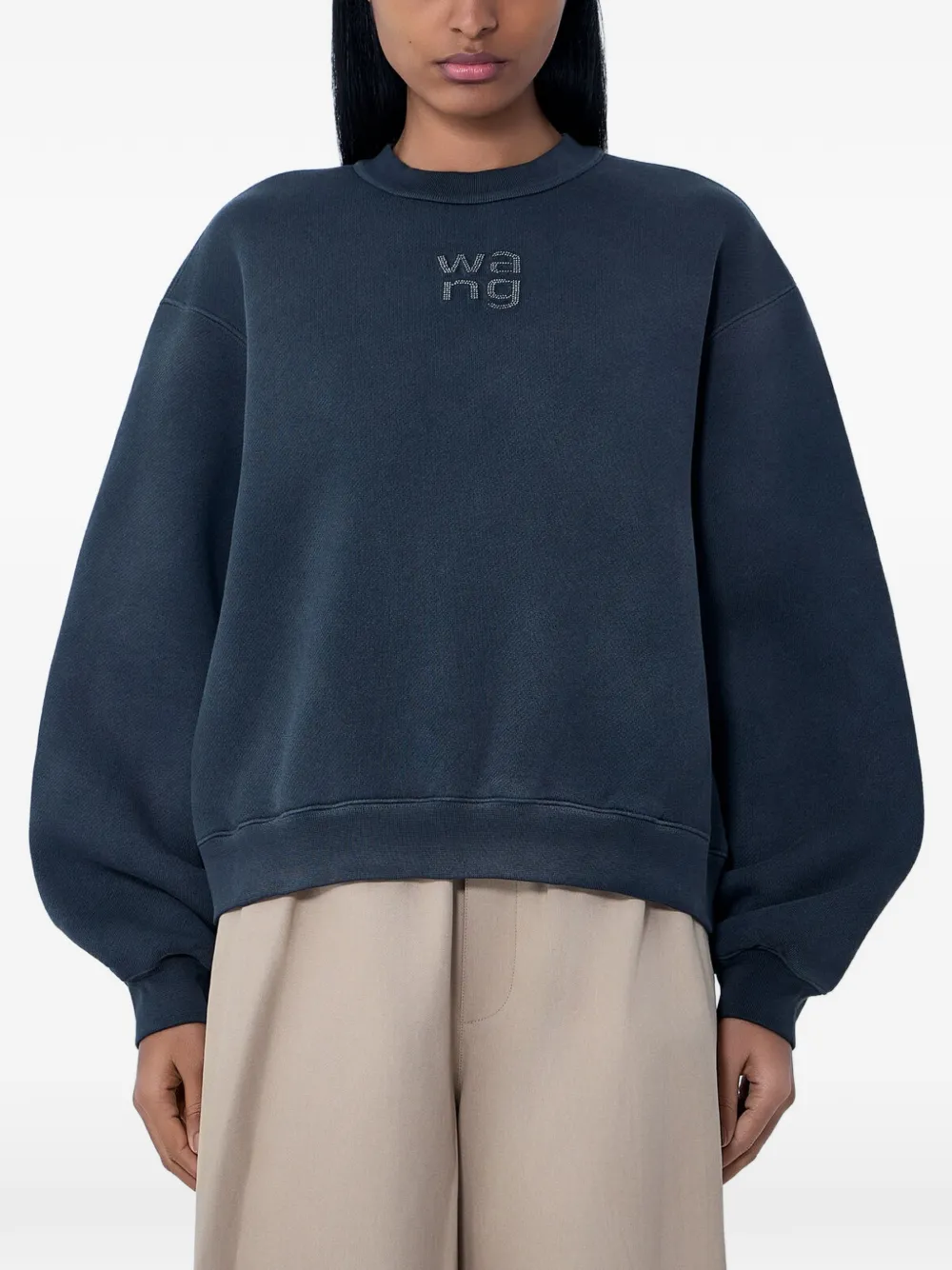 Alexander Wang embroidered-logo sweatshirt - Grigio