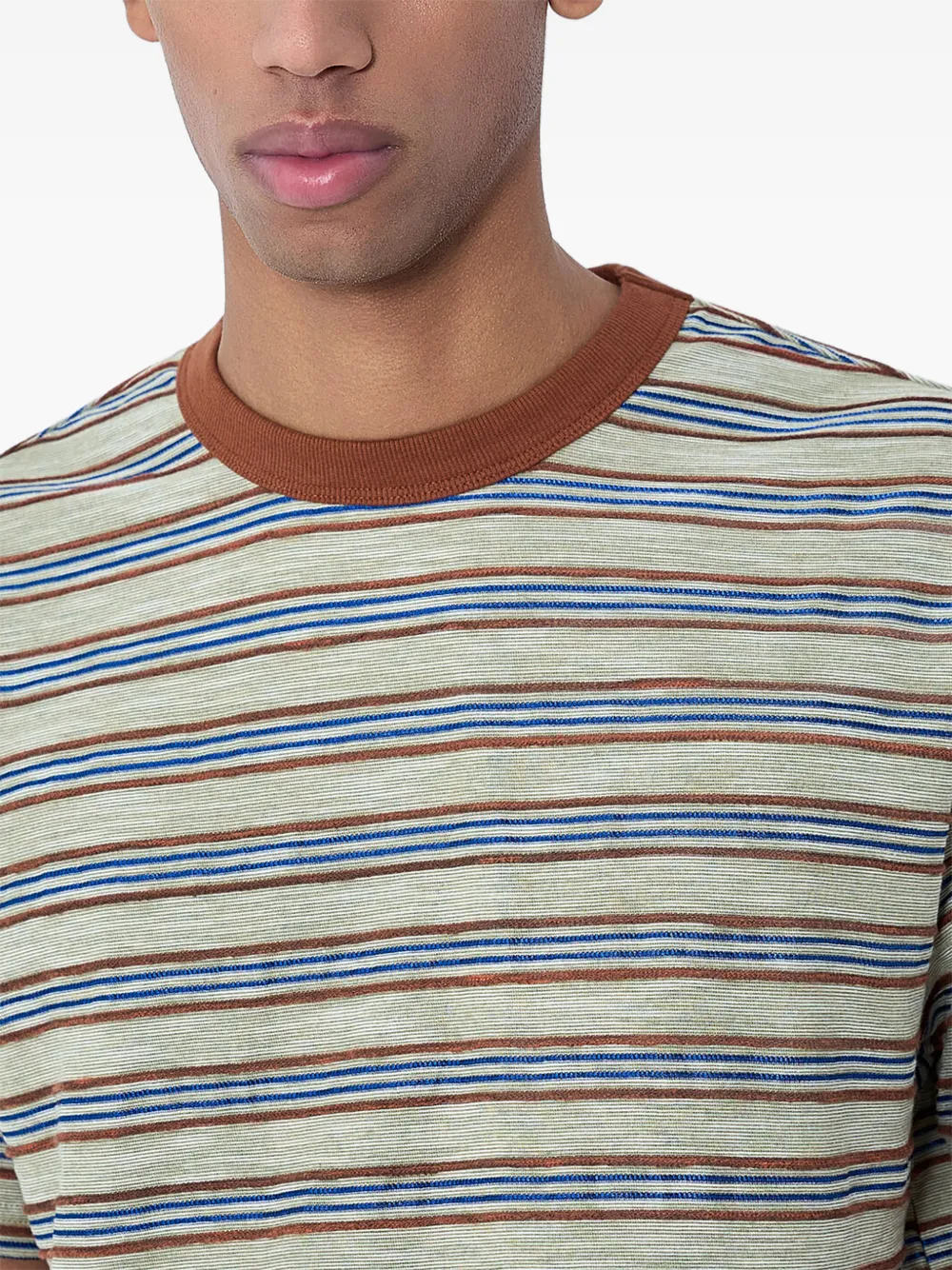 Brain Dead Gestreept T-shirt Beige