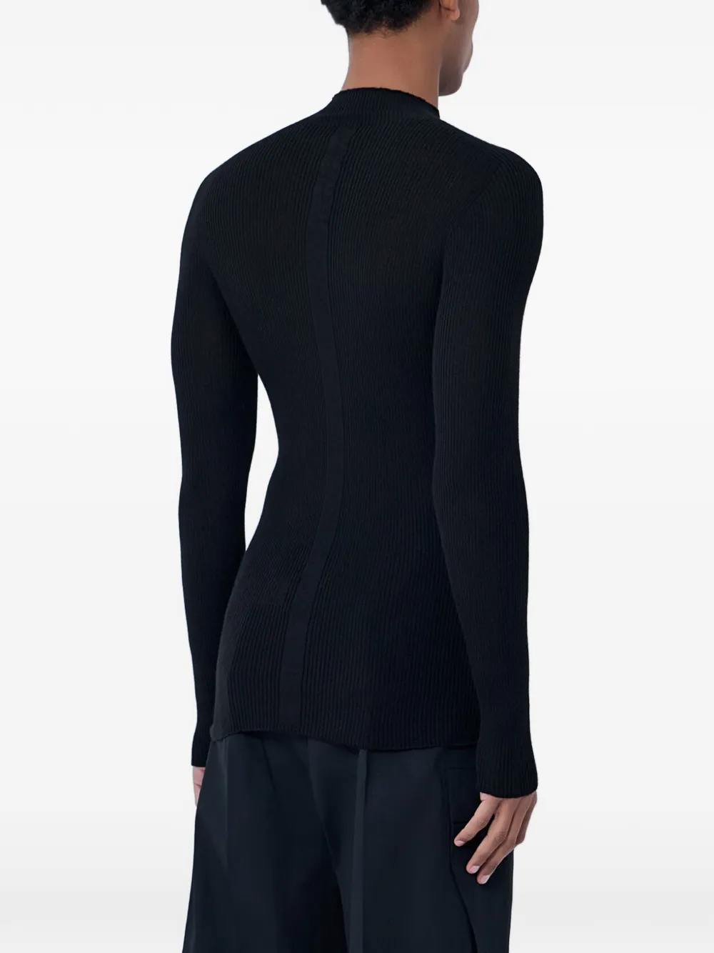 Rick Owens Geribbelde top met hoge hals Zwart