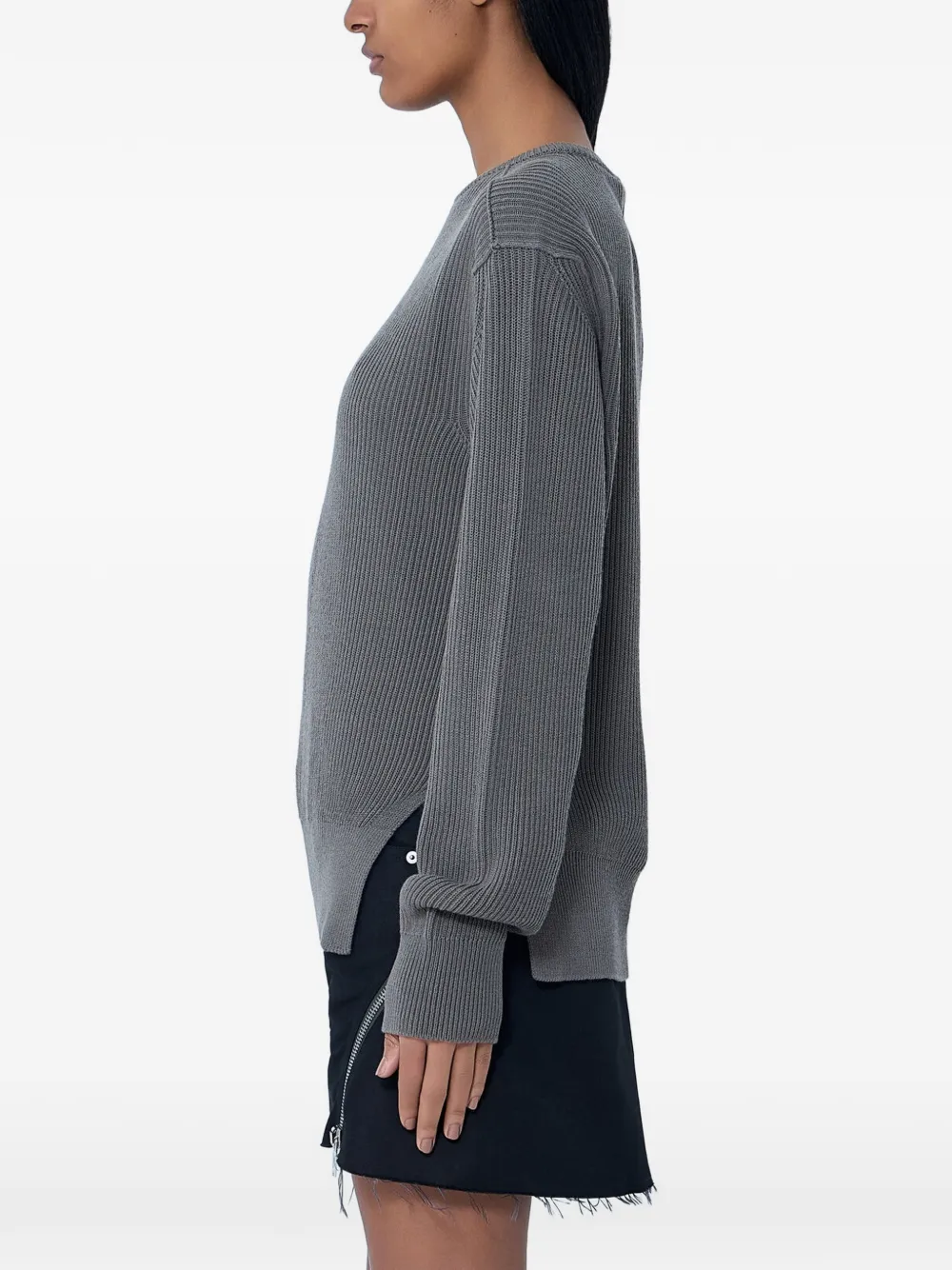 Rick Owens Ribgebreide trui met ronde hals Grijs