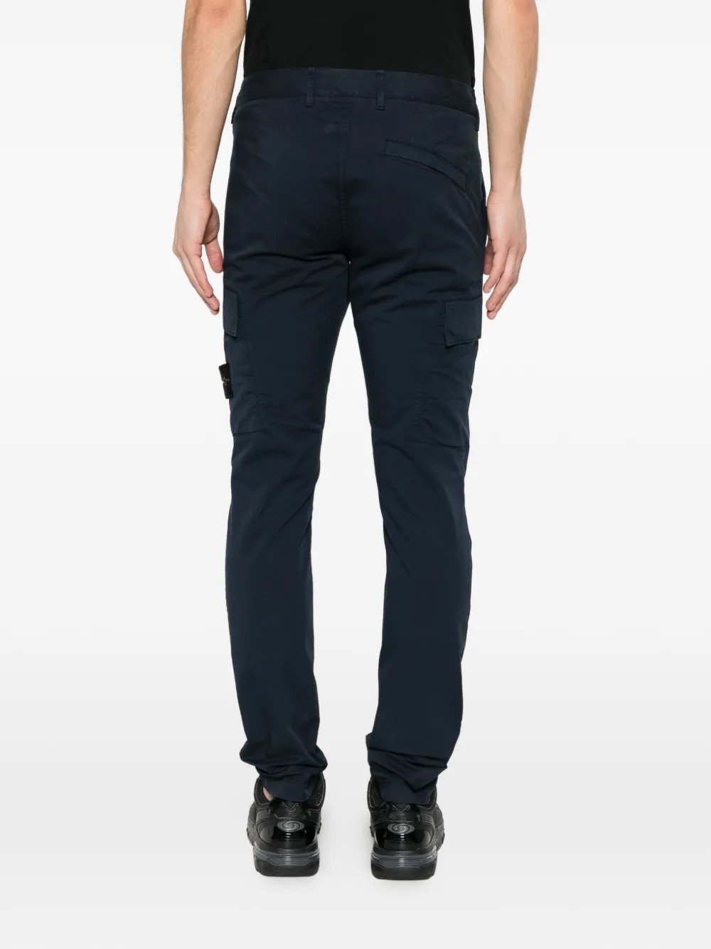 Stone Island Cargo broek met logopatch Blauw