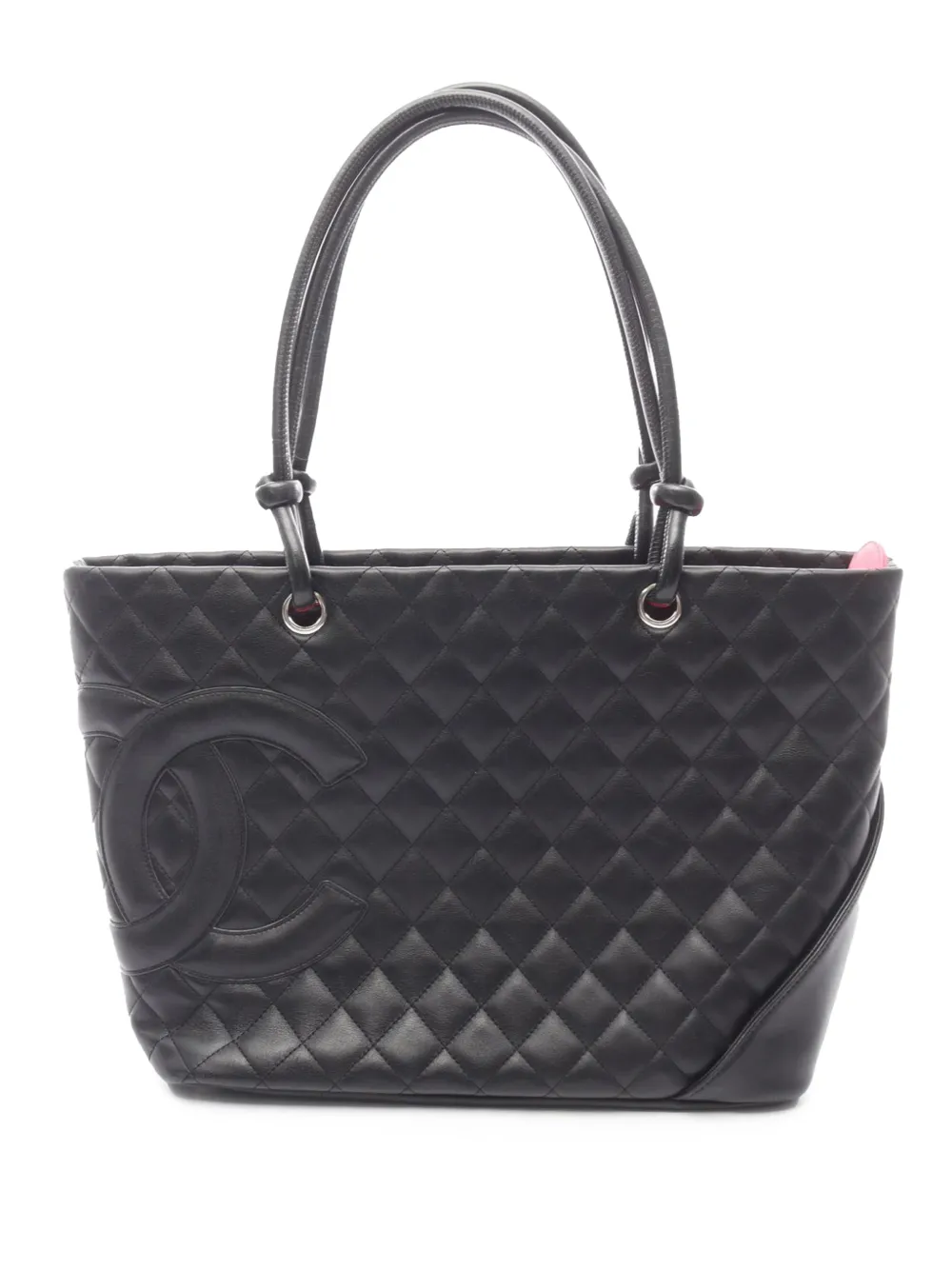 CHANEL Pre-Owned Borsa tote Cambon Ligne grande in pelle di agnello 2004-2005 - Nero