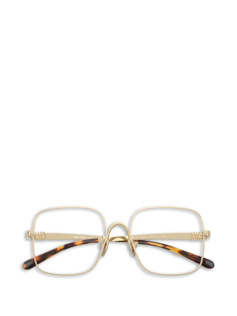 Miu Eyewear Bril met vierkant montuur Goud