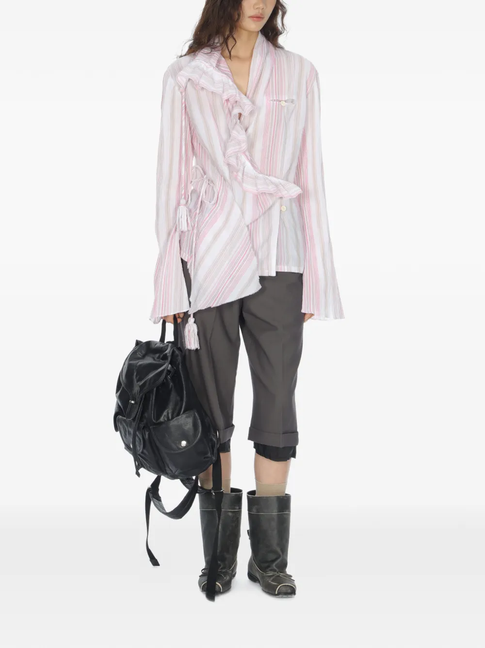 Ruffled Stripe Blouse