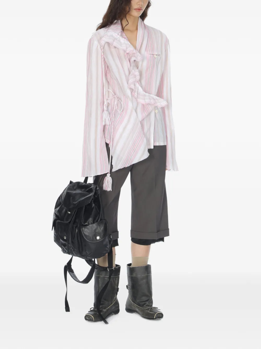 Ruffled Stripe Blouse