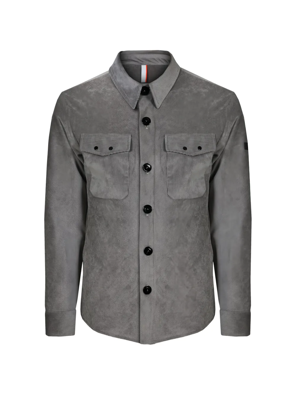 PMDS velvet chest pockets shirt jacket - Grigio