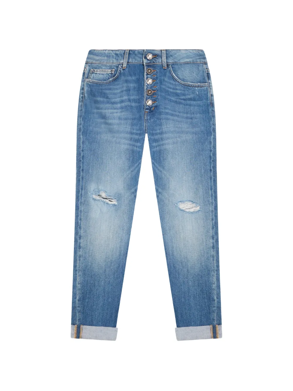 DONDUP distressed buttoned jeans - Blu
