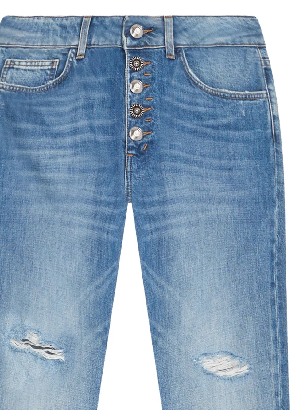 DONDUP Gerafelde jeans met knopen Blauw