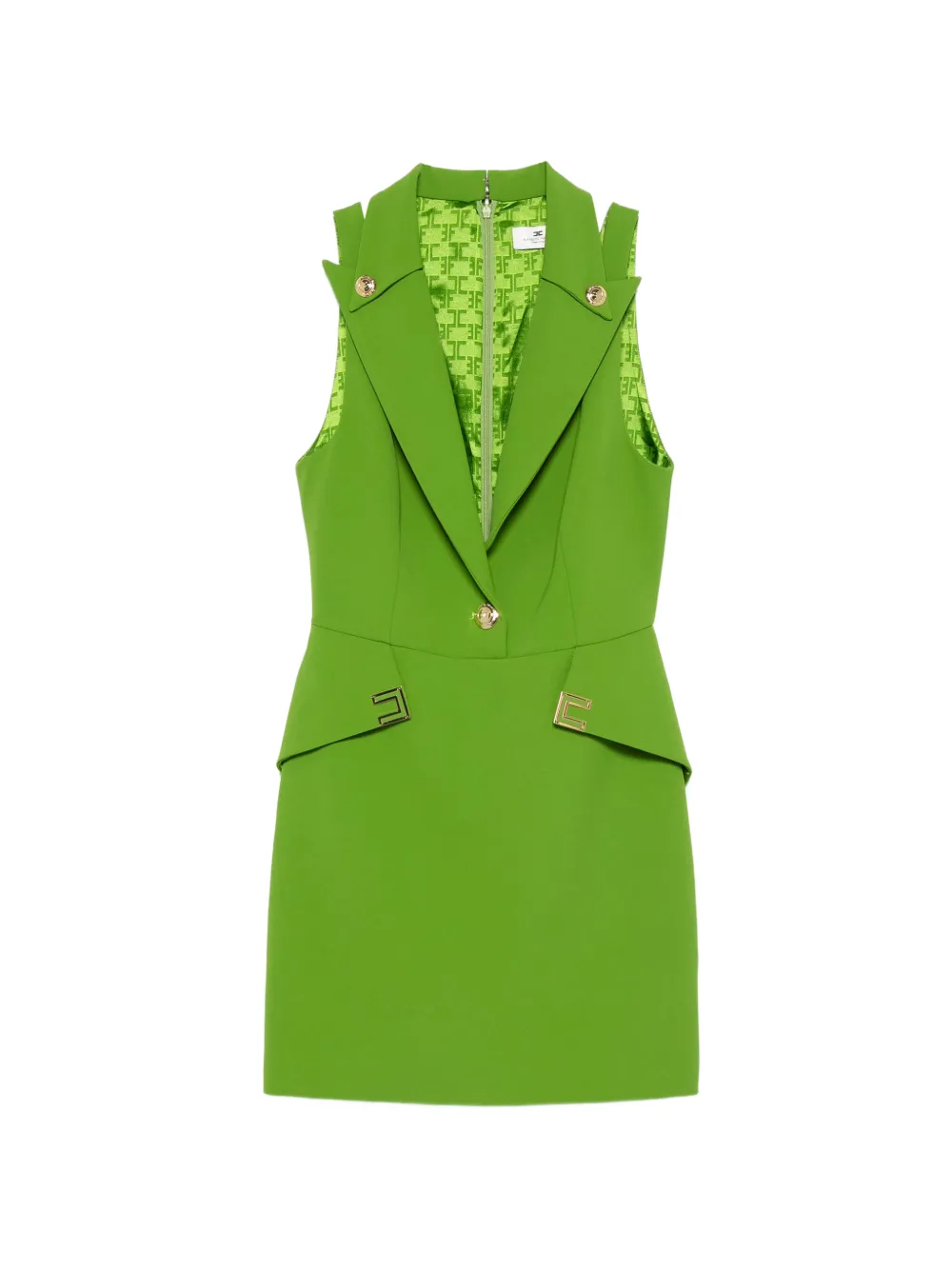 Elisabetta Franchi button detail shift dress - Verde