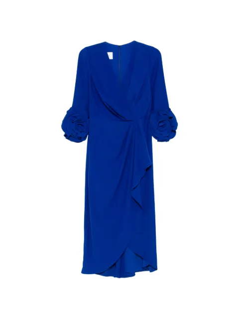 Rosa Clará  vestido midi floral con volantes