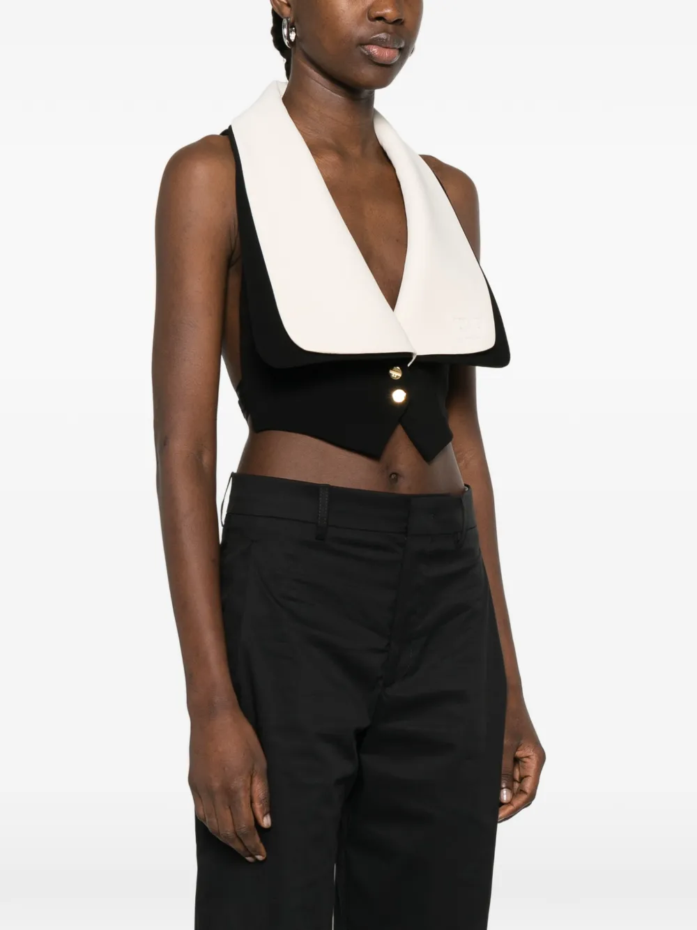 Elisabetta Franchi Bodywarmer met sjaal Zwart