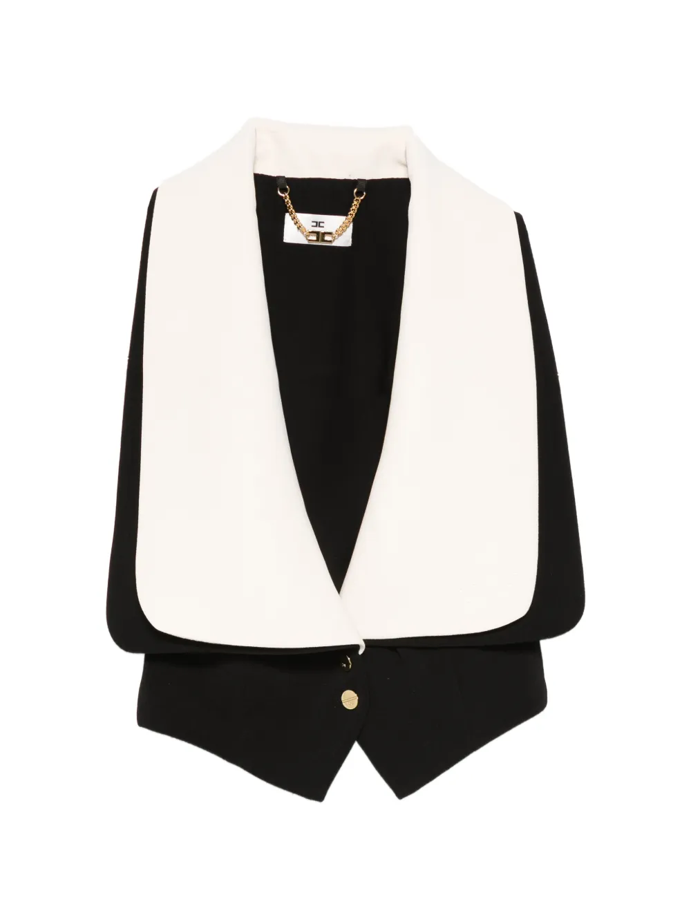Elisabetta Franchi contrasting-collar waistcoat - Black