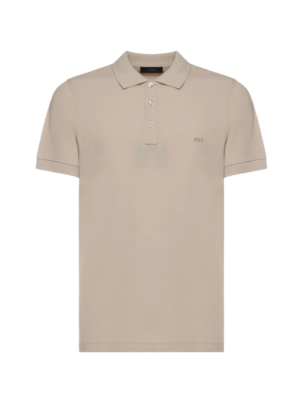 Fay logo-embroidered polo shirt - Toni neutri