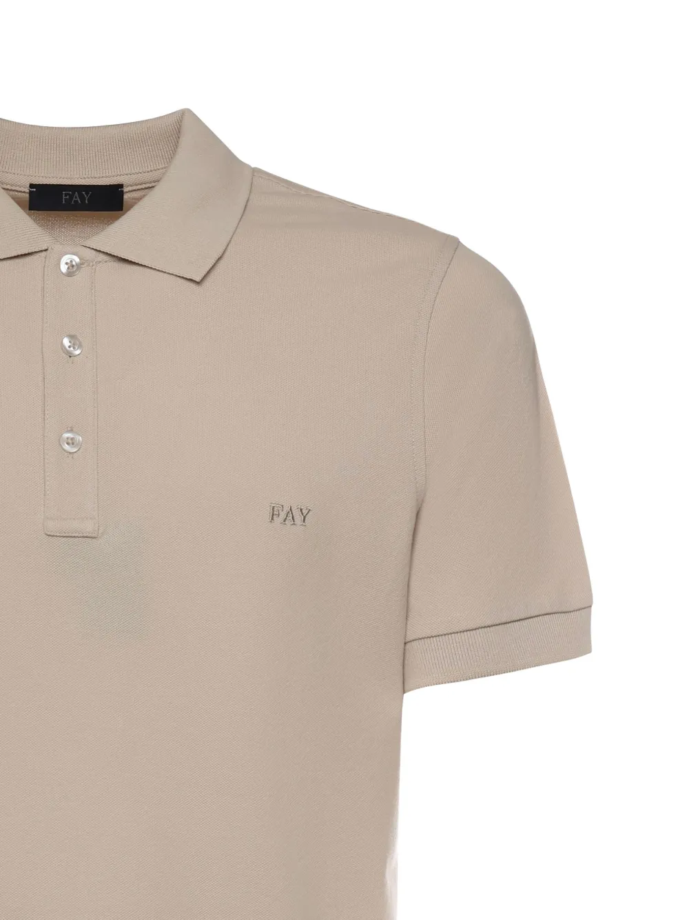  Fay Logo-embroidered Polo Shirt - Neutrals 