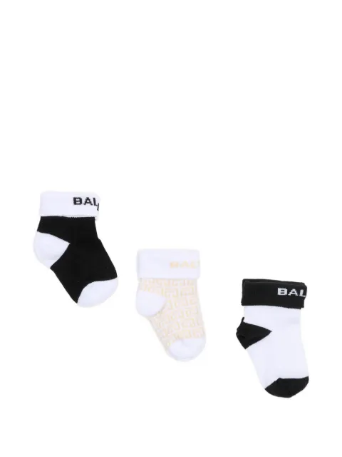 Balmain Kids logo-pattern socks 