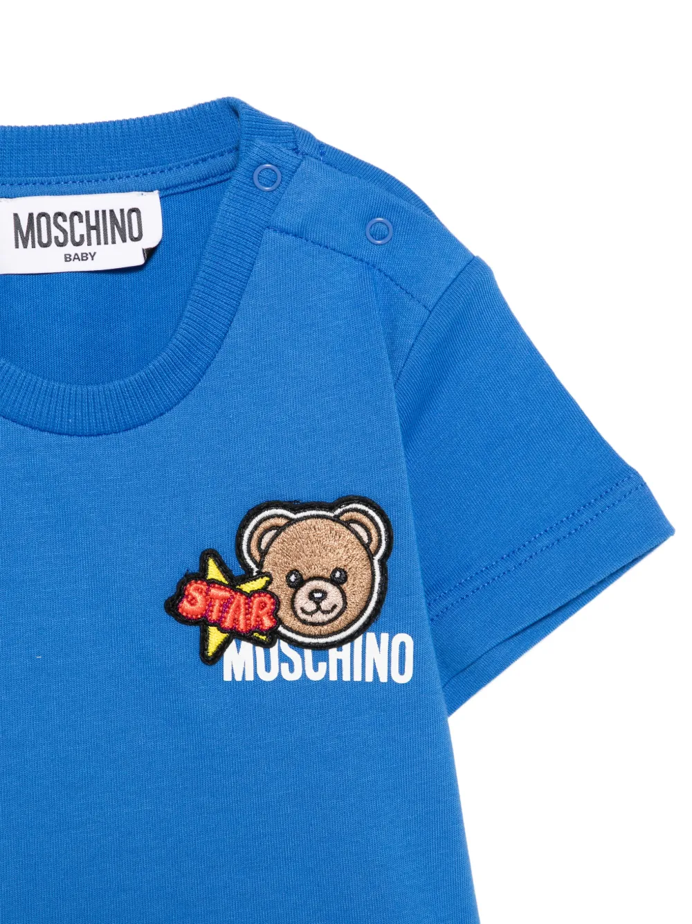 Moschino Kids T-shirt met applicatie Blauw