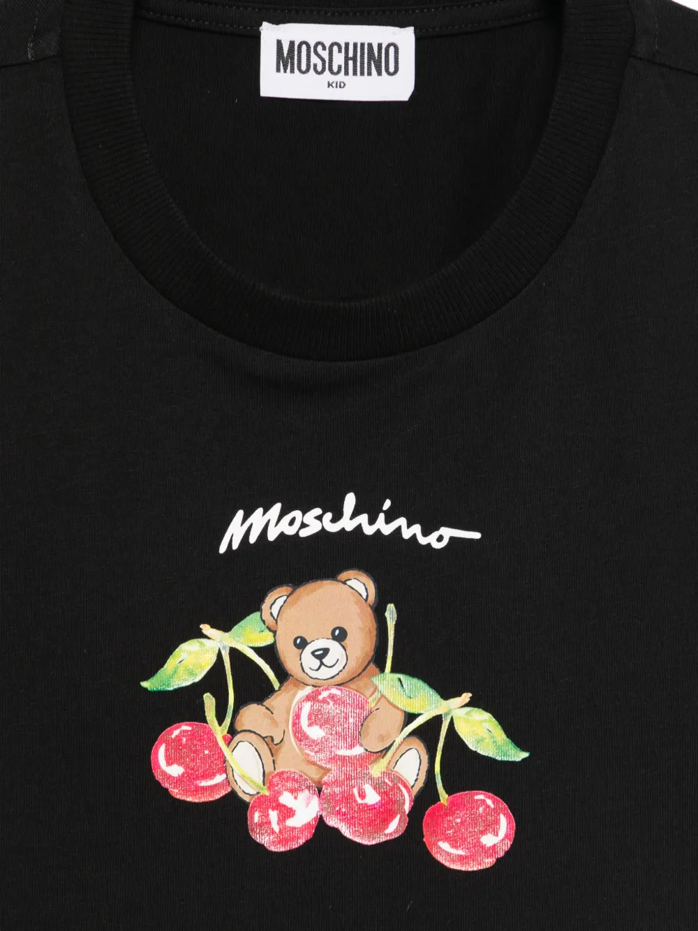  Moschino Kids Teddy Cherry T-shirt - Black 