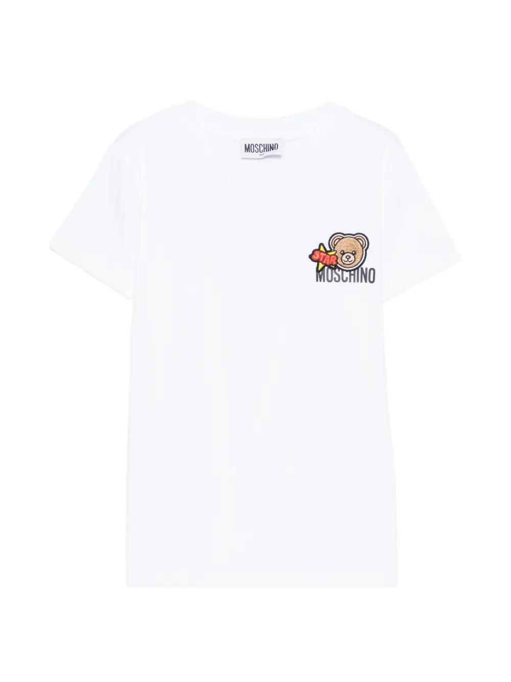 Moschino Kids logo-appliqué T-shirt - Bianco