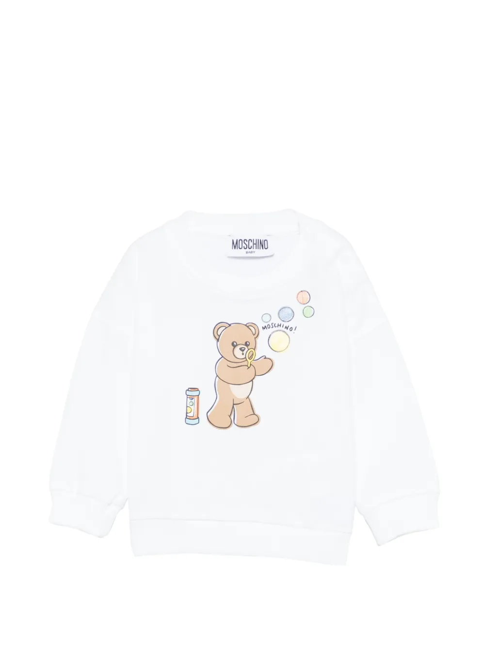 Moschino Kids graphic teddy bear sweatshirt - Bianco