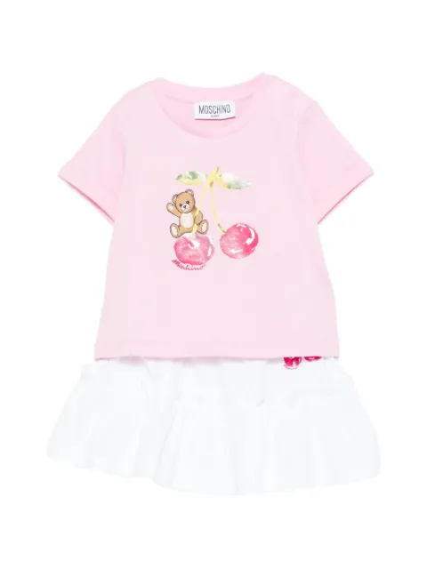Moschino Kids teddy-graphic skirt set