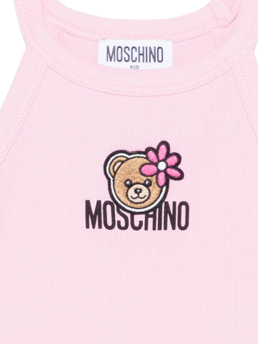 Moschino Kids Tanktop met geborduurd logo Roze