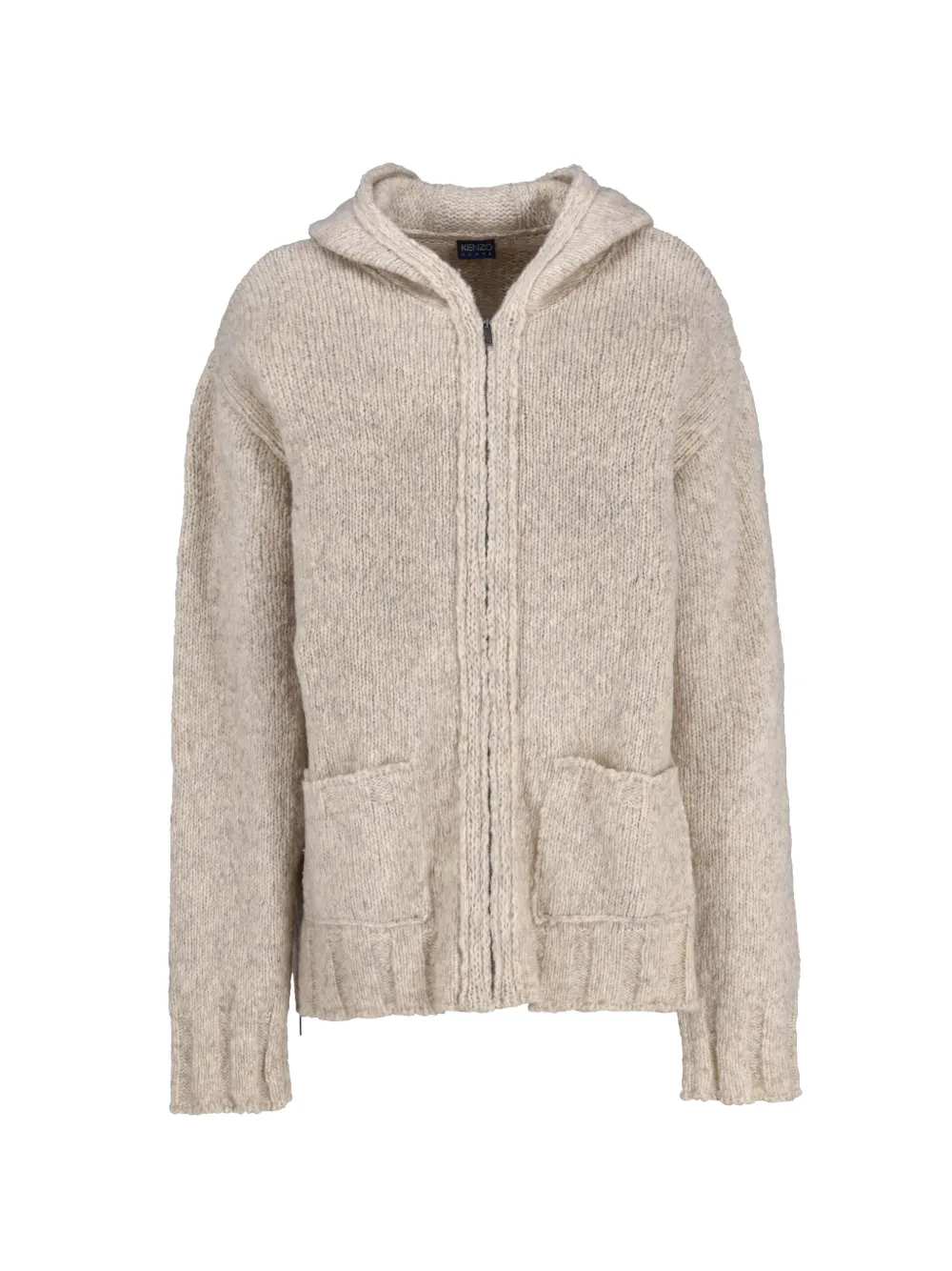 Kenzo Pre-Owned knitted zip-up hoodie - Toni neutri