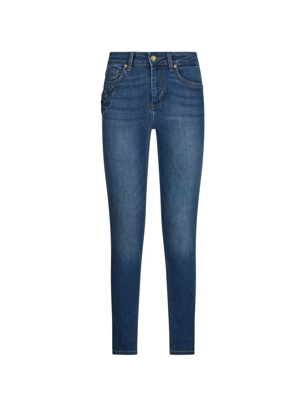 LIU JO pocket-embroidery skinny jeans - Blu