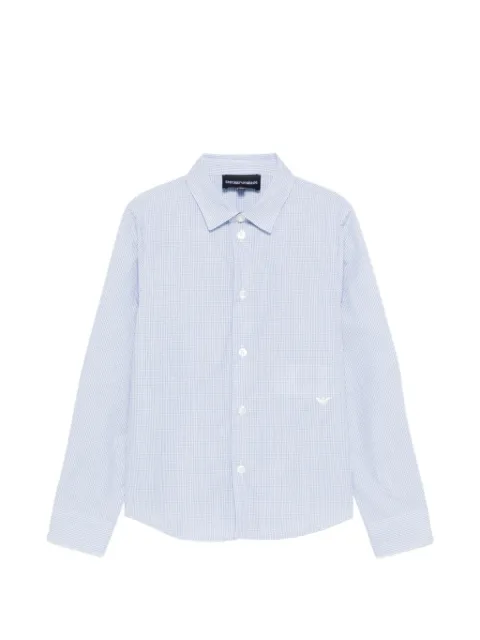 Emporio Armani Kids camisa con cuadros estampados