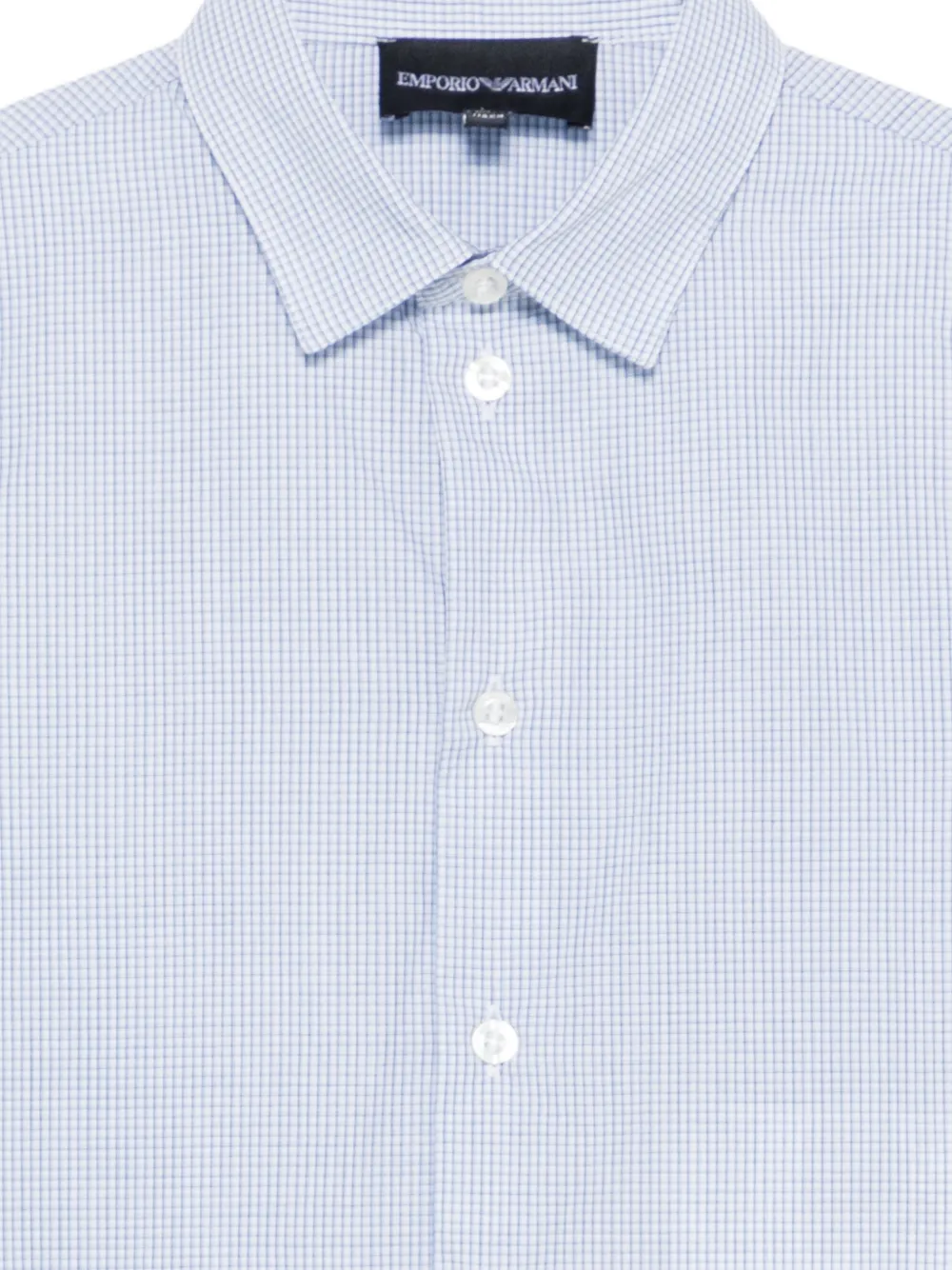 Emporio Armani Kids Geruit shirt Blauw
