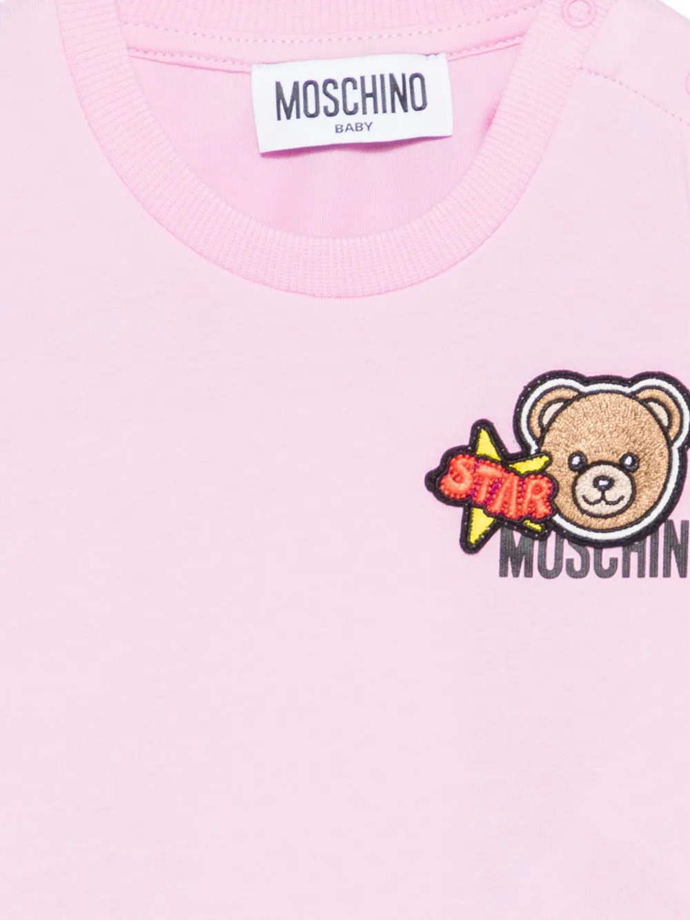 Moschino Kids Katoenen T-shirt Roze
