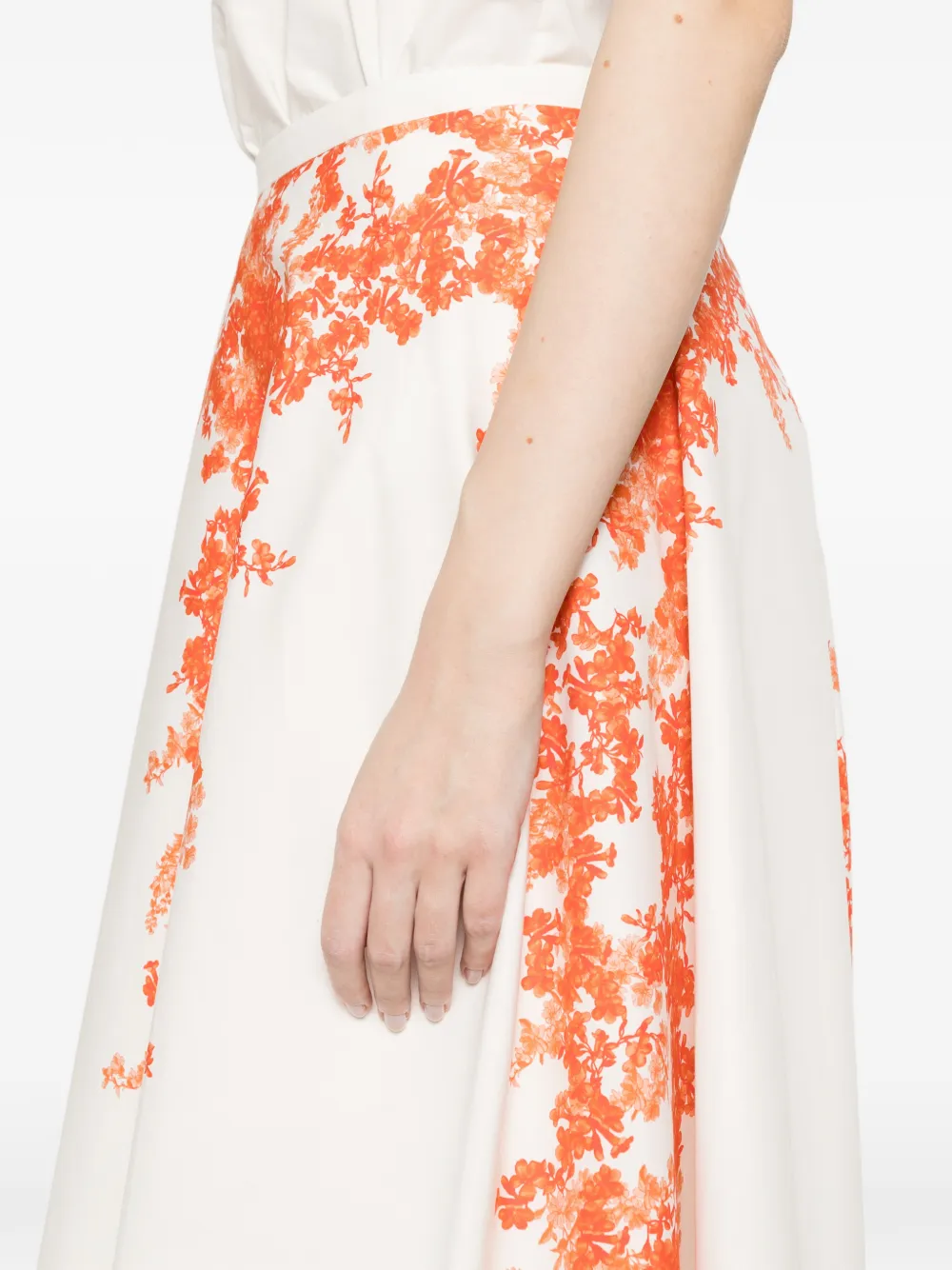 Giambattista Valli Midi-rok met bloemenprint Wit