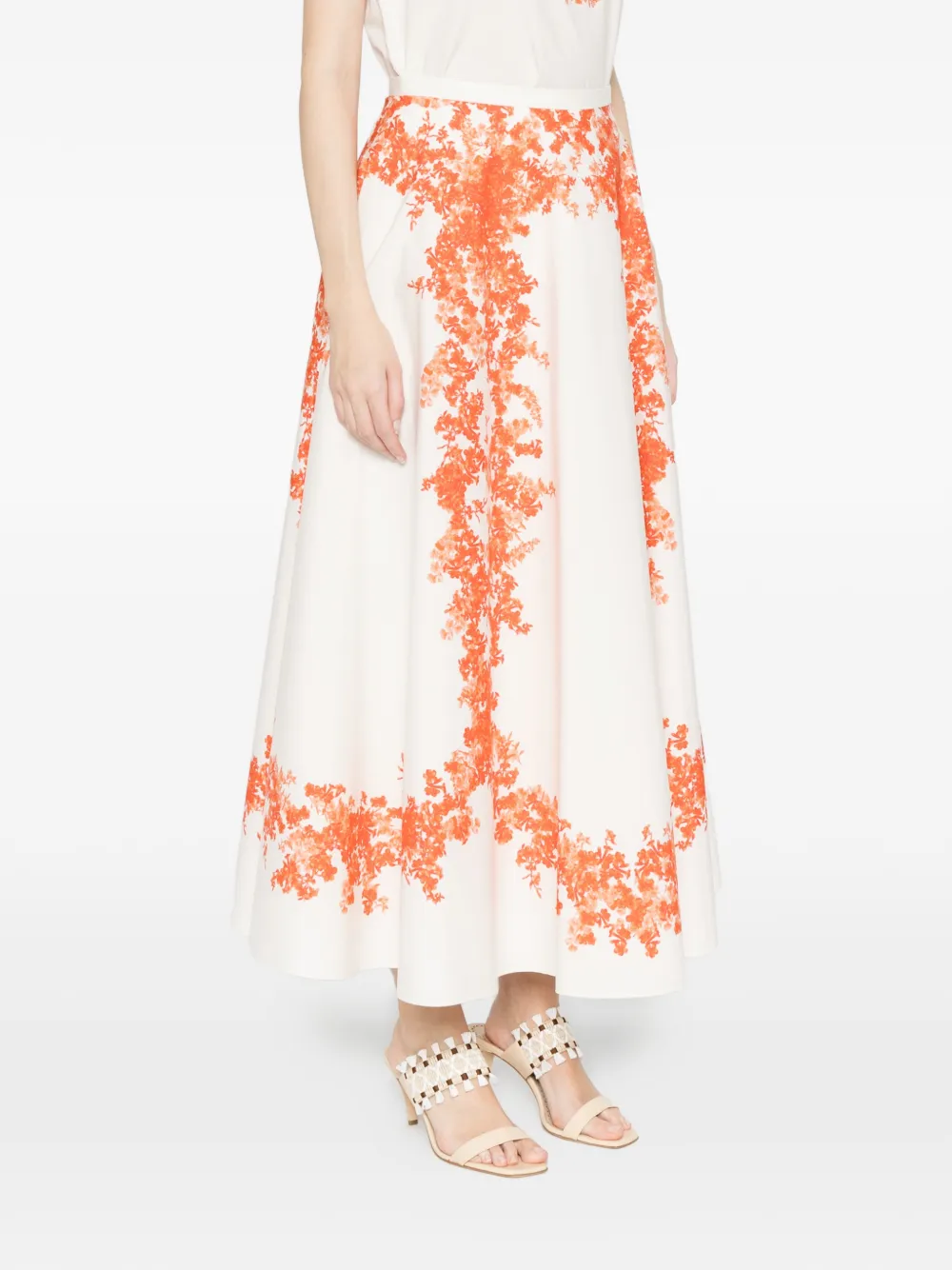  Giambattista Valli Floral Midi Skirt - White 