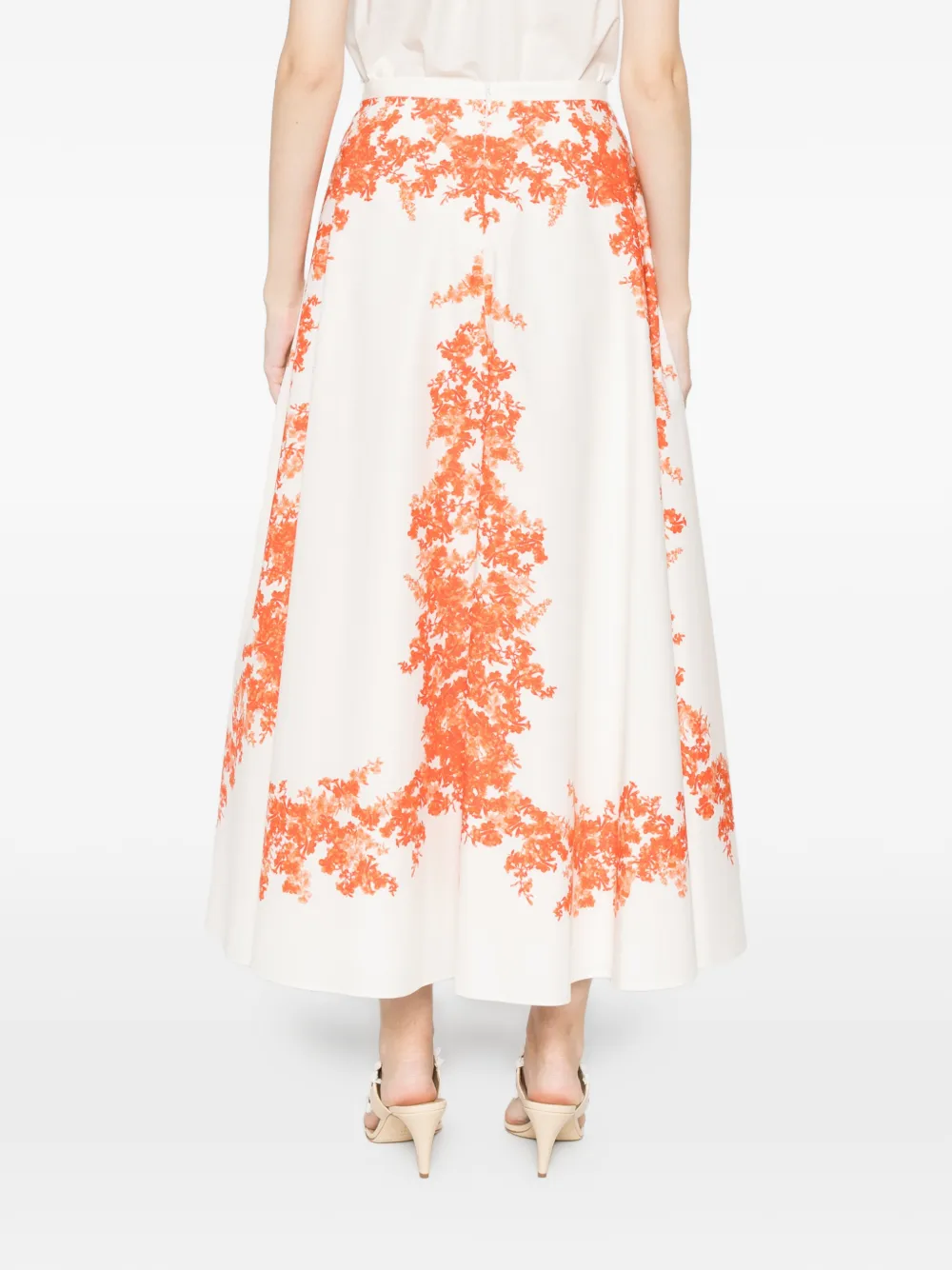 Giambattista Valli Midi-rok met bloemenprint Wit