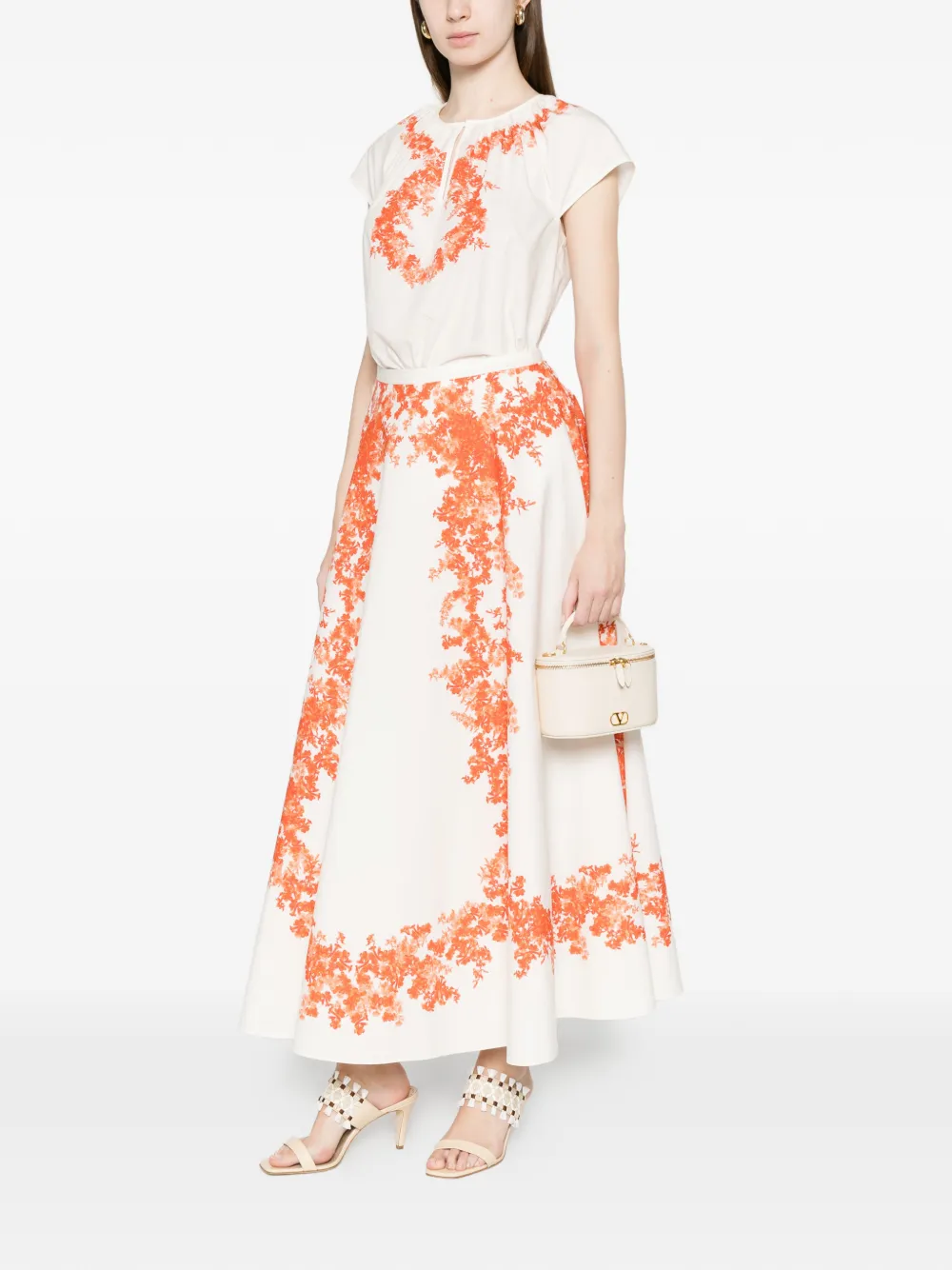  Giambattista Valli Floral Midi Skirt - White 