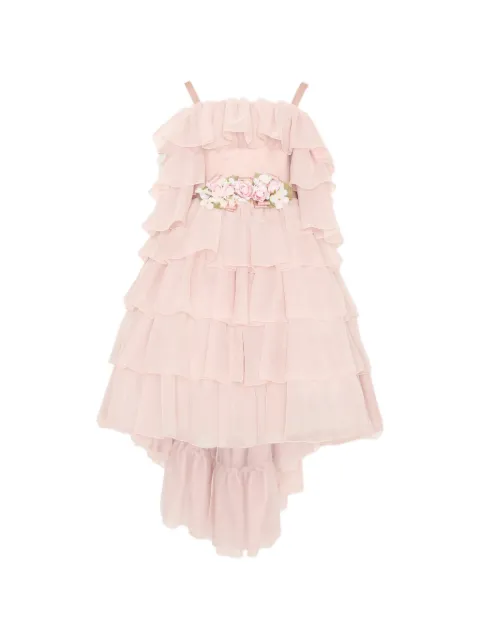 Colorichiari ruffled floral-appliqué dress