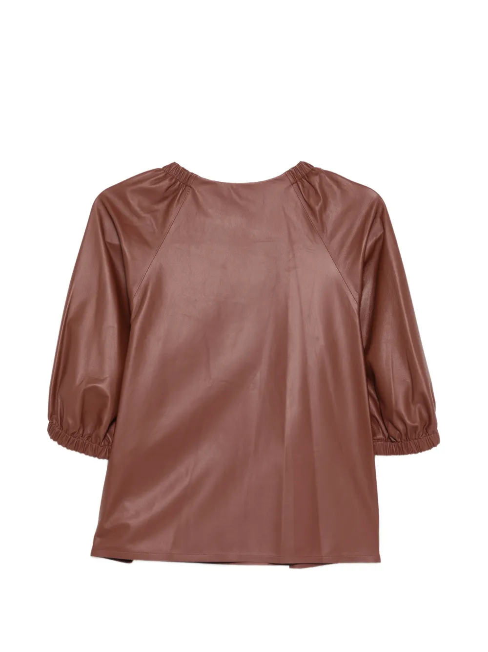 Gathered Leather Top