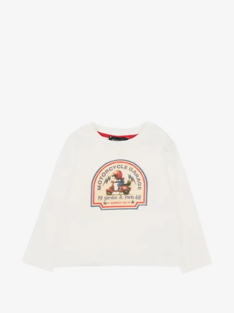 Monnalisa playera manga larga con estampado gráfico