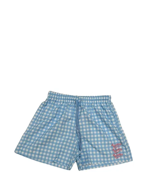 Bisous Skateboards shorts de playa con motivo de cuadros gingham