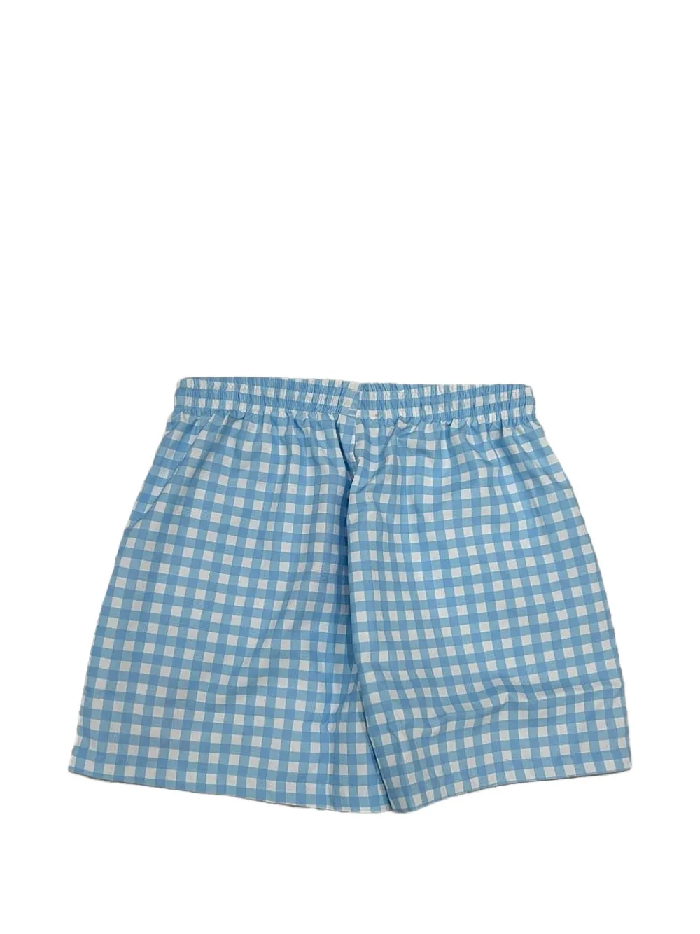  Bisous Skateboards Gingham-pattern Swim Shorts - Blue 