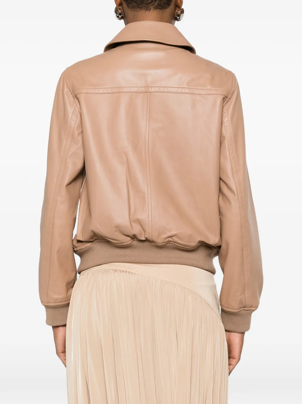 Yves Salomon Leren jack Beige