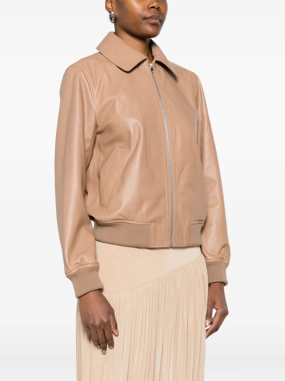 Yves Salomon Leren jack Beige