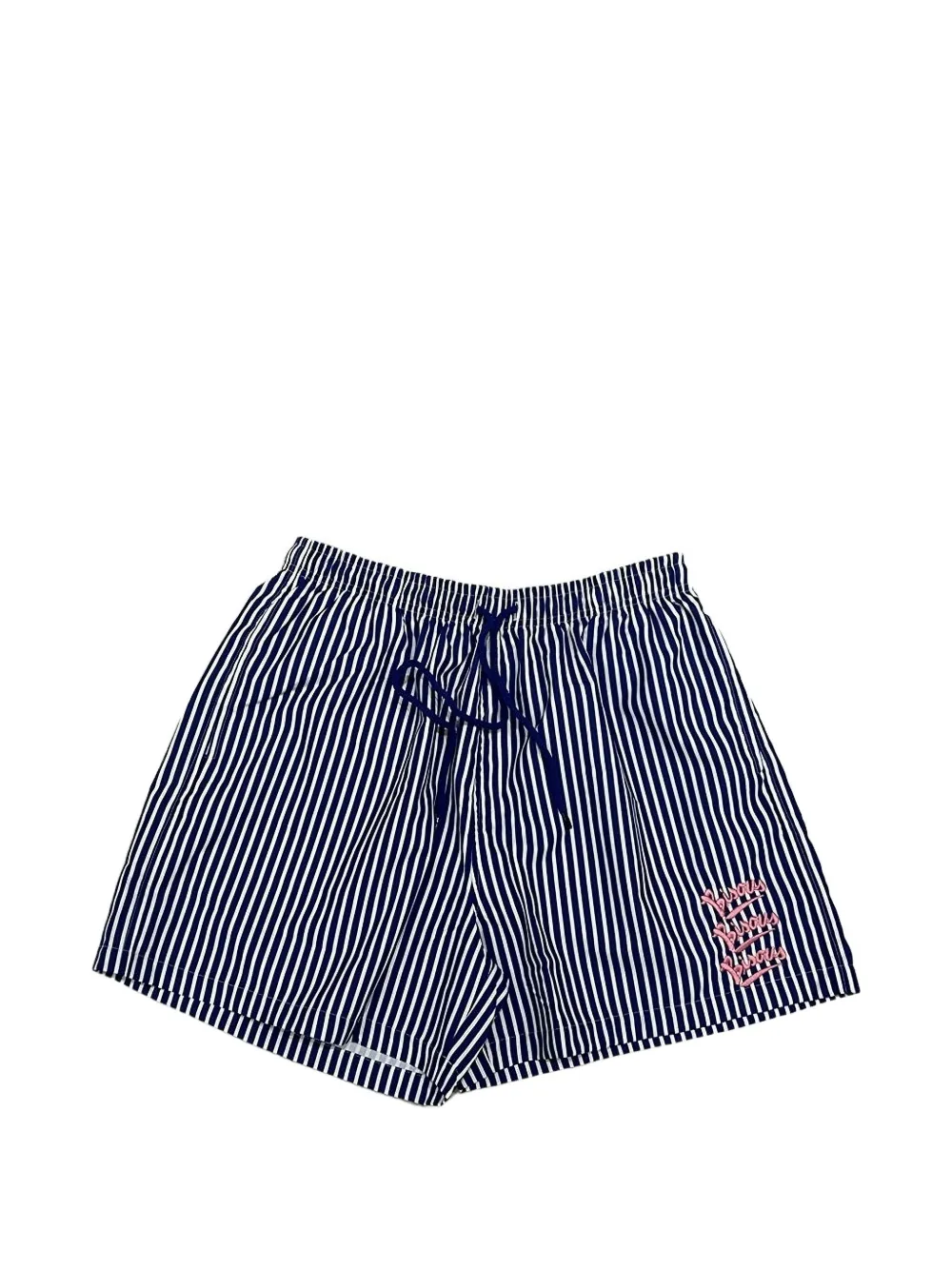 Bisous Skateboards striped swim shorts - Blu