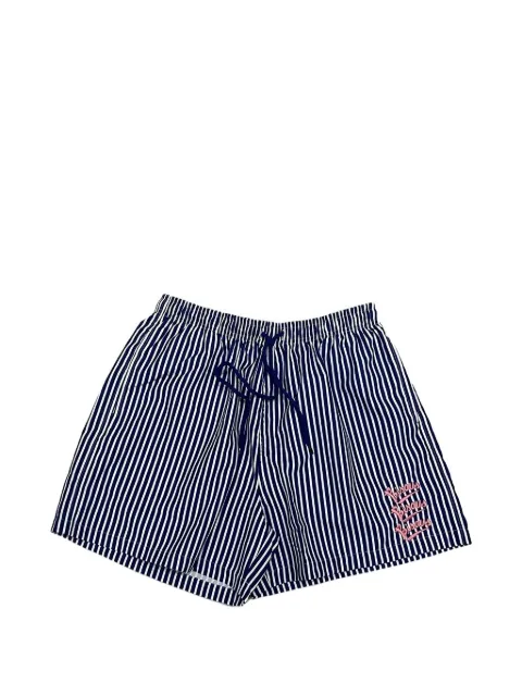 Bisous Skateboards striped swim shorts