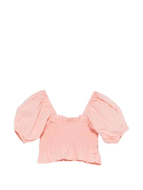 Molo smocked puff-sleeve blouse