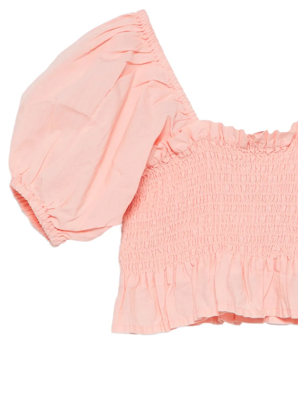Smocked Puff-Sleeve Blouse