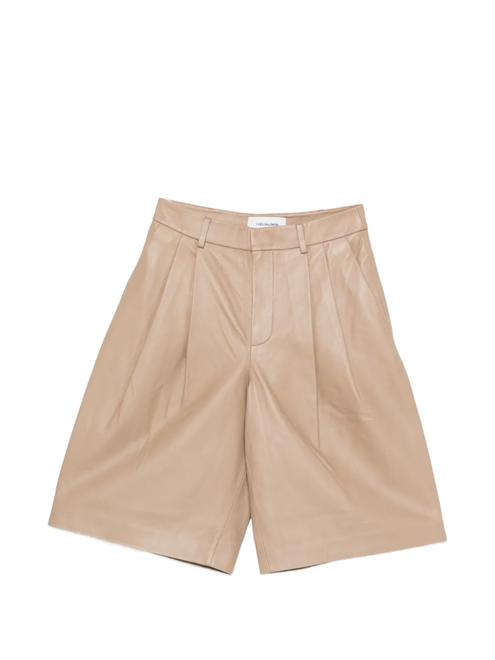 Yves Salomon pleated leather shorts - Toni neutri