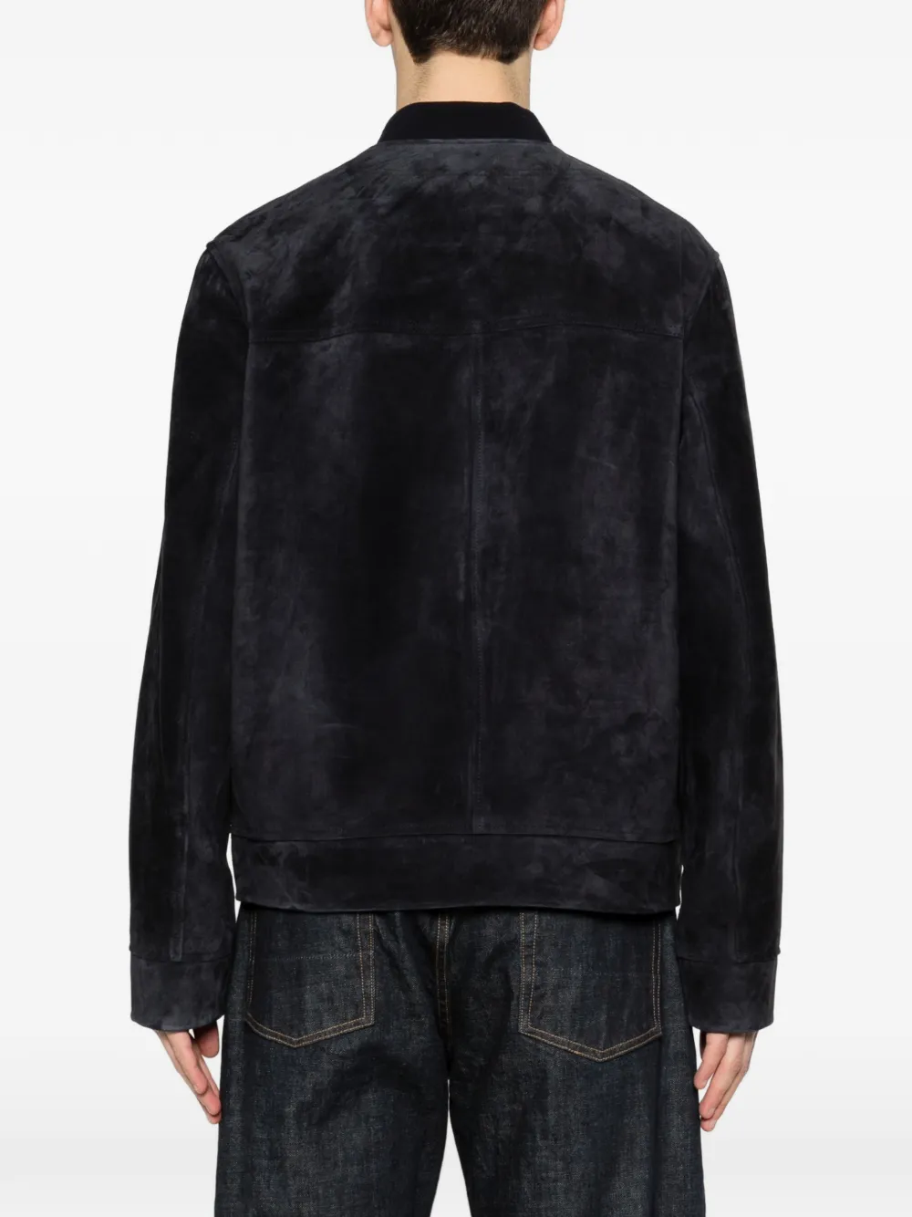 Yves Salomon Suède jack met knoopsluiting Blauw